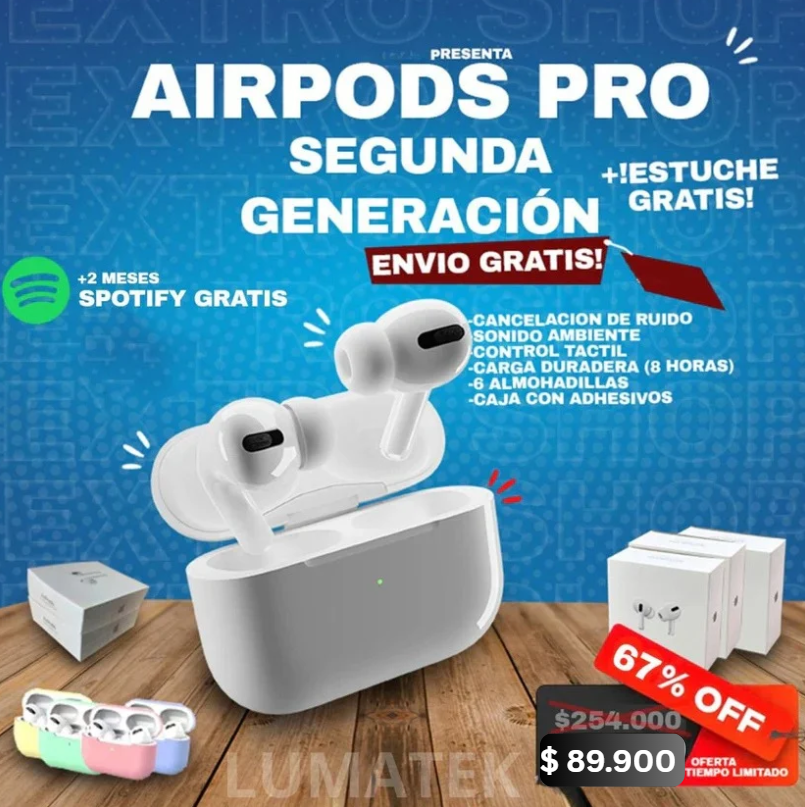 REMATE DE BODEGA ✅AirPods PRO 2 ANC®️ (2026) ALTA GAMA | Layard +Spotify Gratis