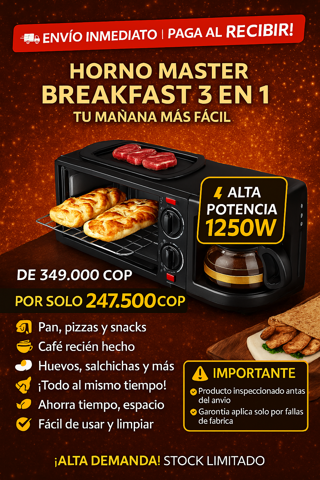 Horno Master BreakFast 3 en 1