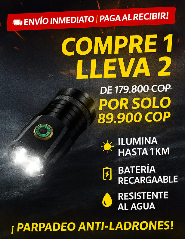 🔦 LINTERNA RECARGABLE LED LUMIMAX - COMPRE 1 LLEVA 2